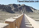 The impressive Overhanging Great Wall, linking Jiayuguan with the Black Mountain, lies 8km northwest from the Jiayuguan Fortress